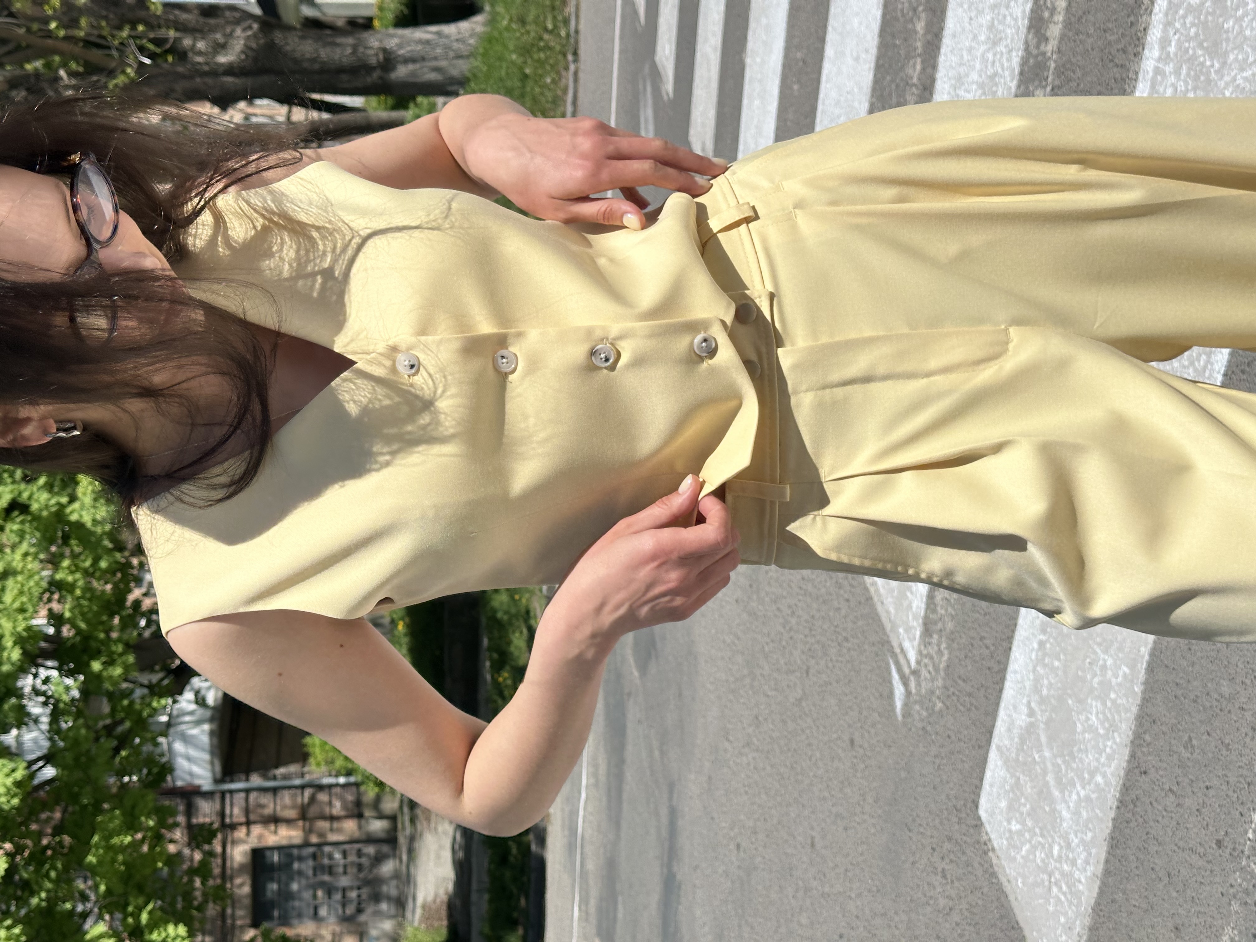 Брюки Беатріс костюмка 298_113 банановий, XS