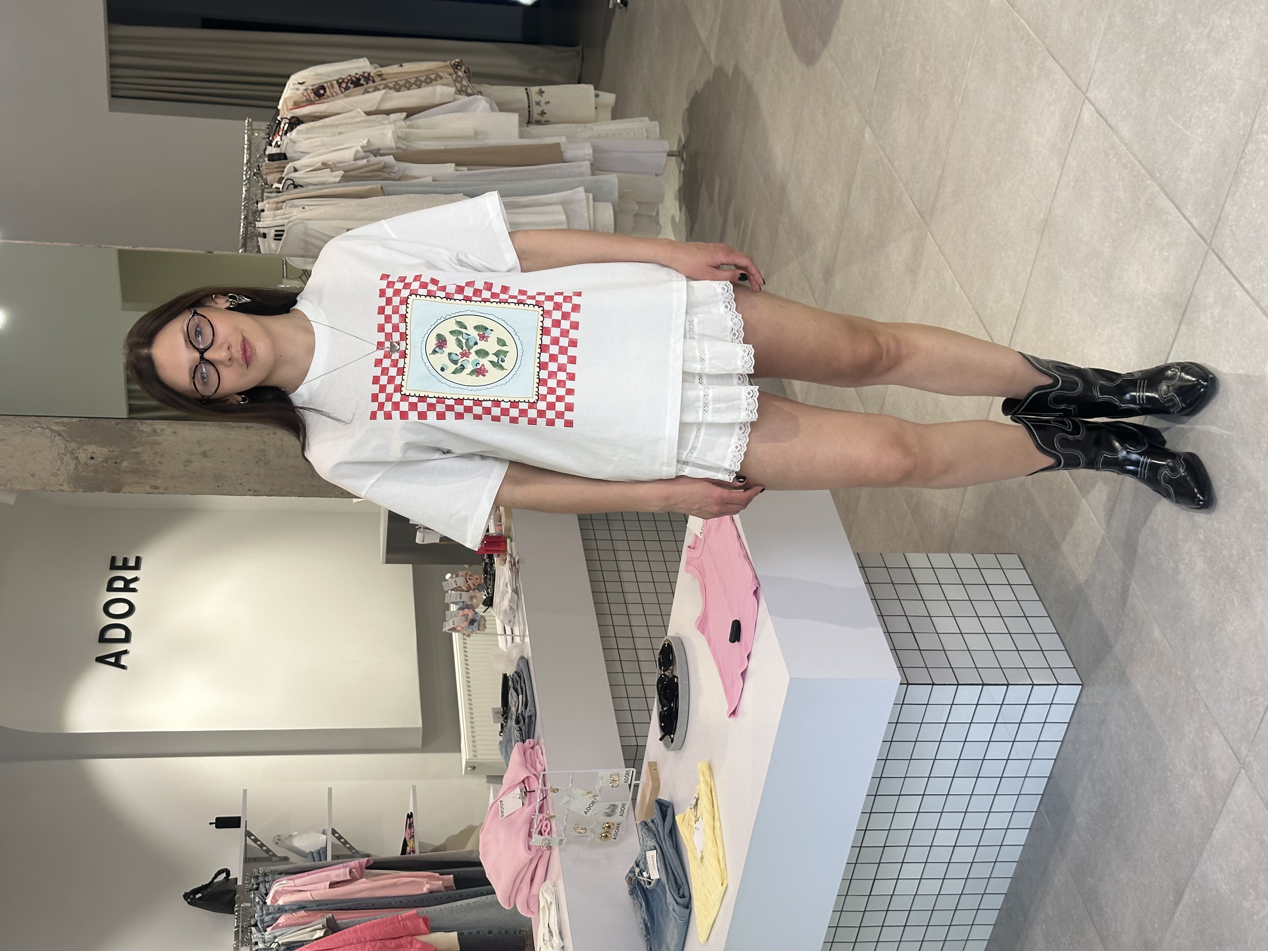 Футболка 25YTSH00499 картина молочний, L