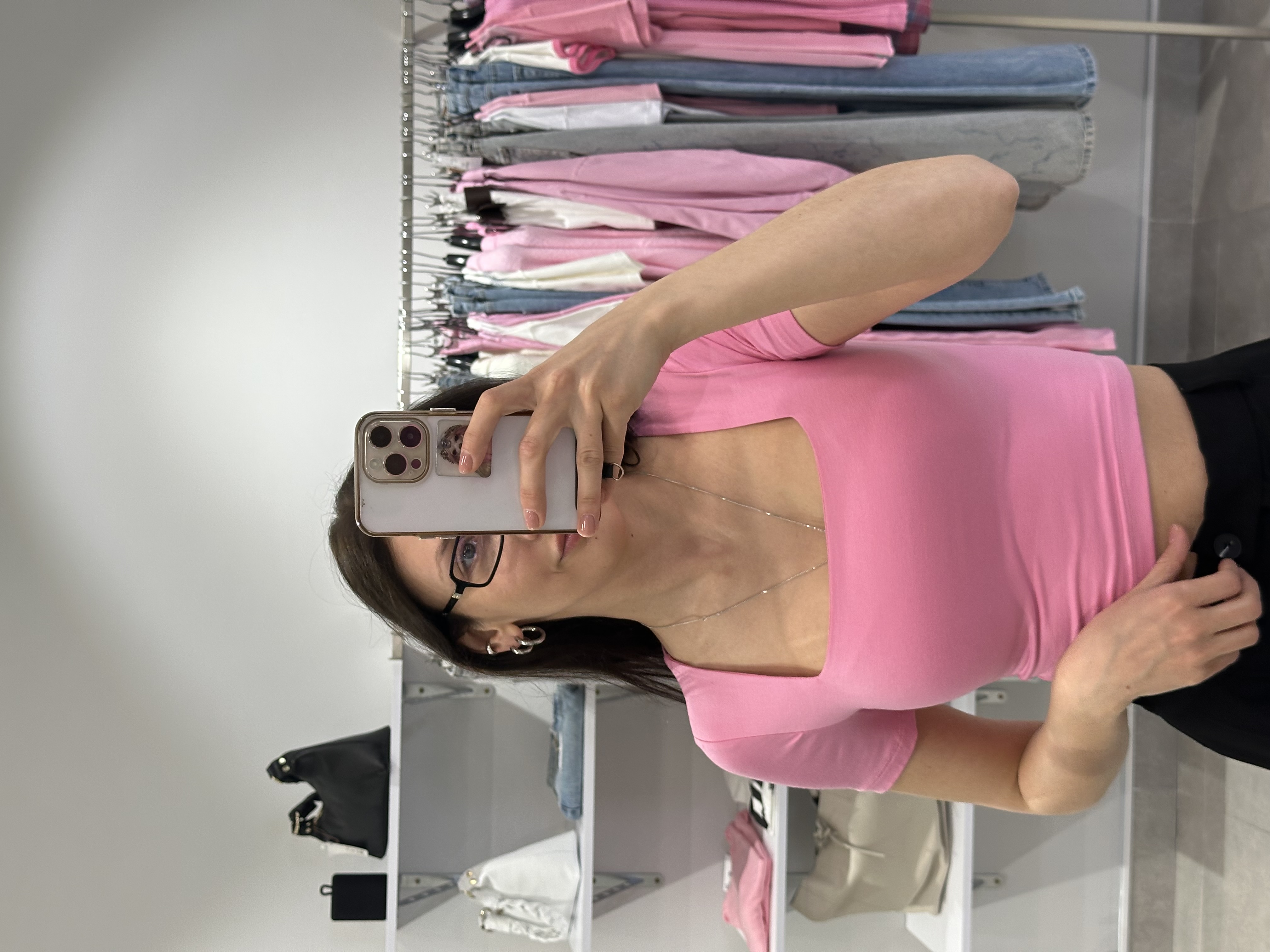 Футболка вкорочена квадратний виріз 5190 рожевий