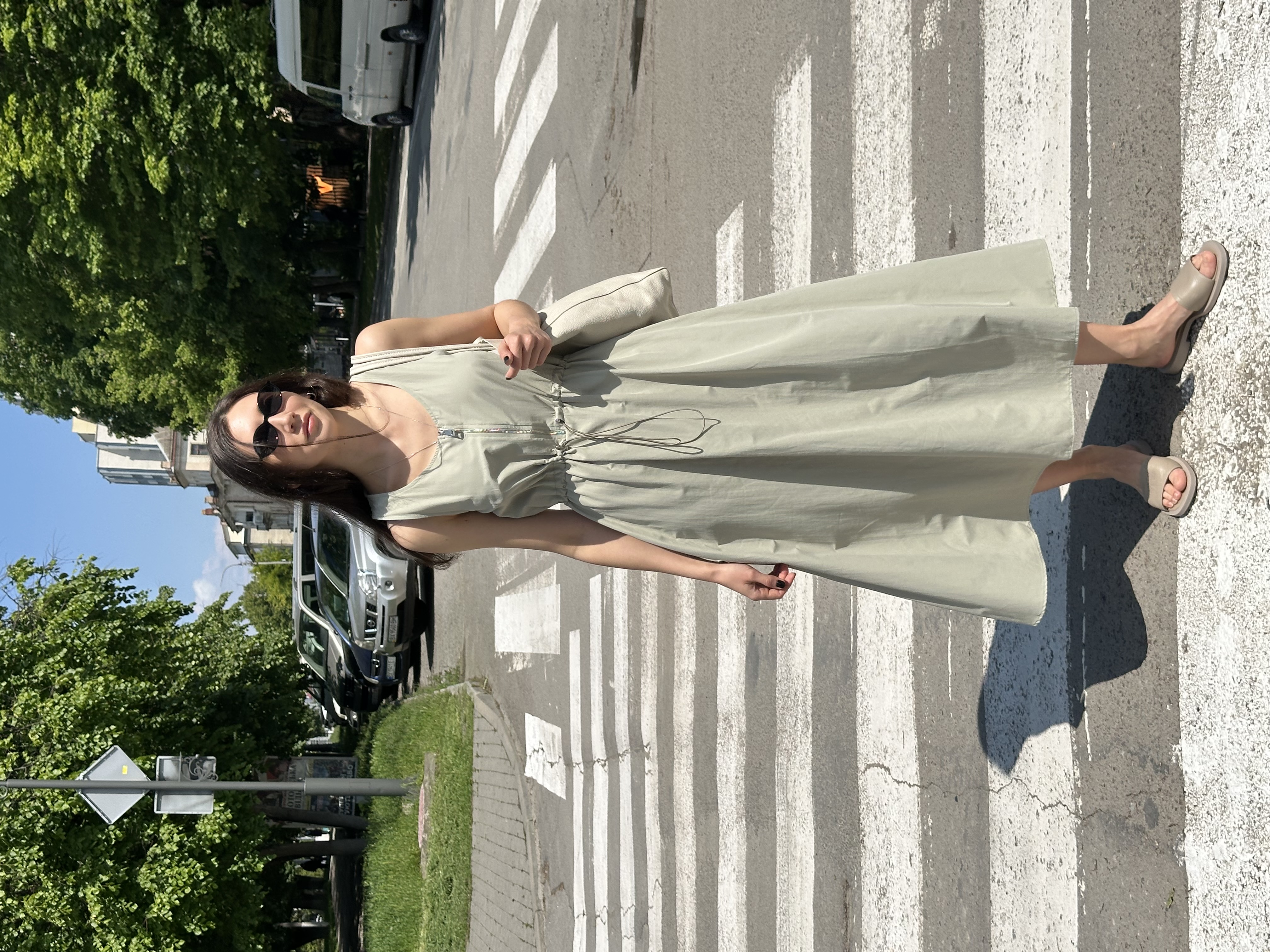 Сукня 1001-RV-111 зі замком оливка