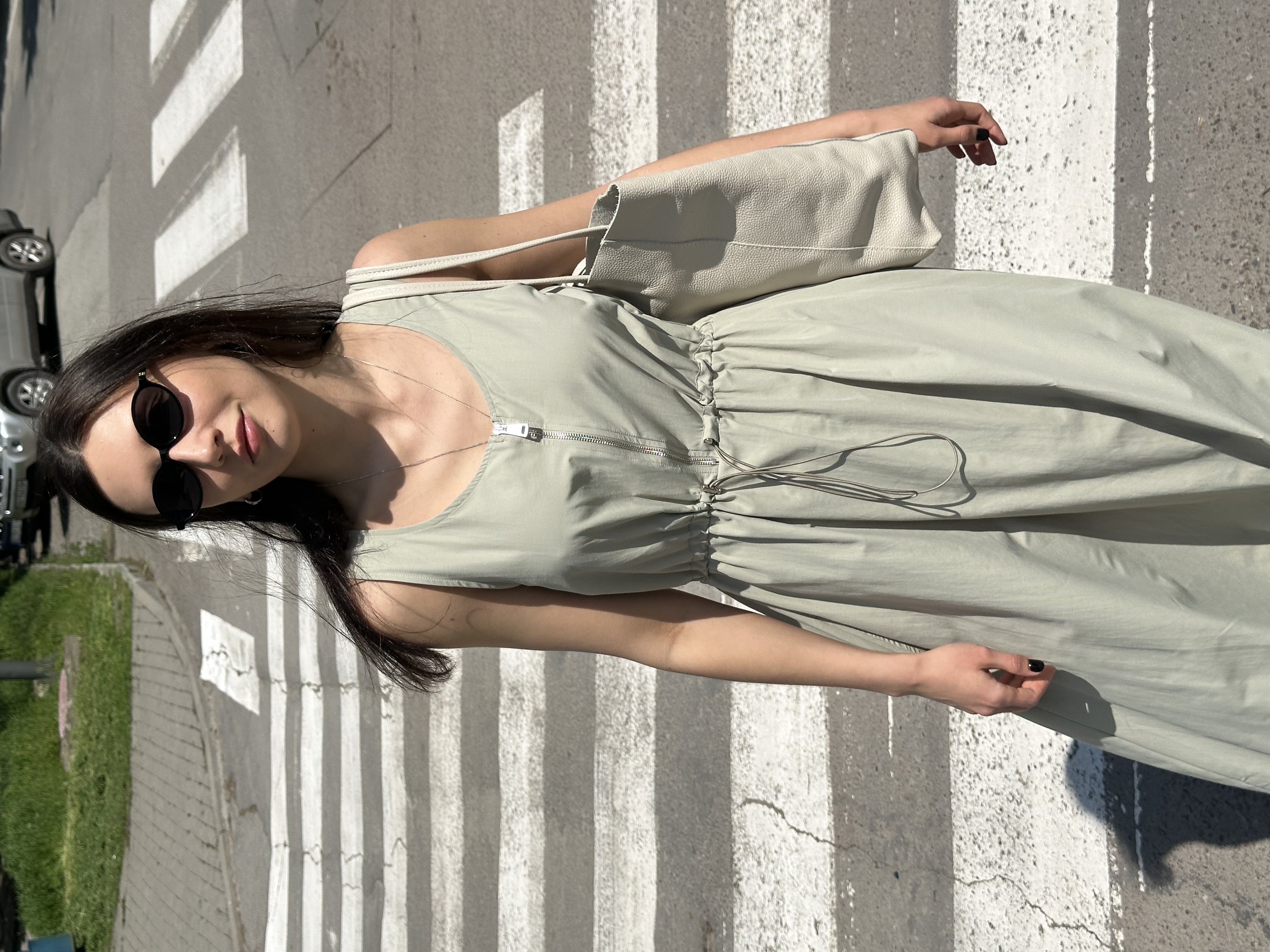 Сукня 1001-RV-111 зі замком оливка, S