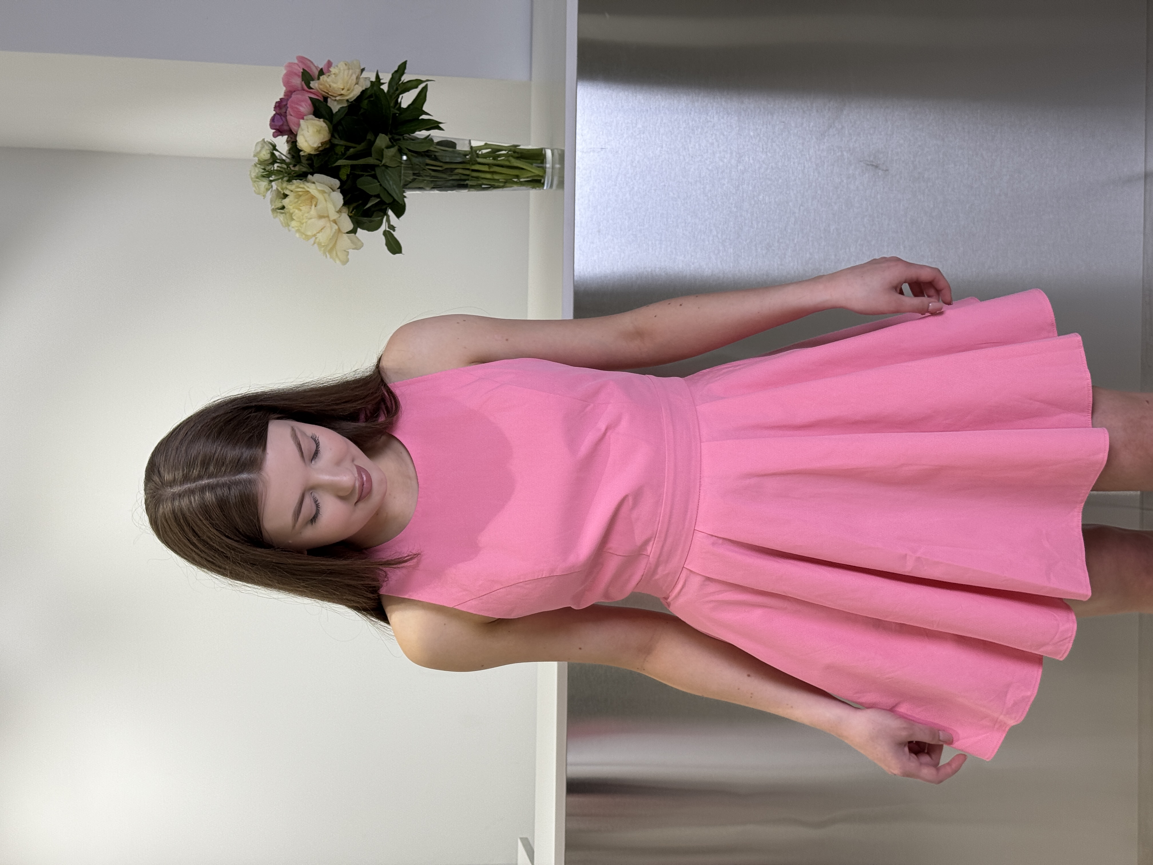 Сукня 12344 міні на зав'язках рожевий, S