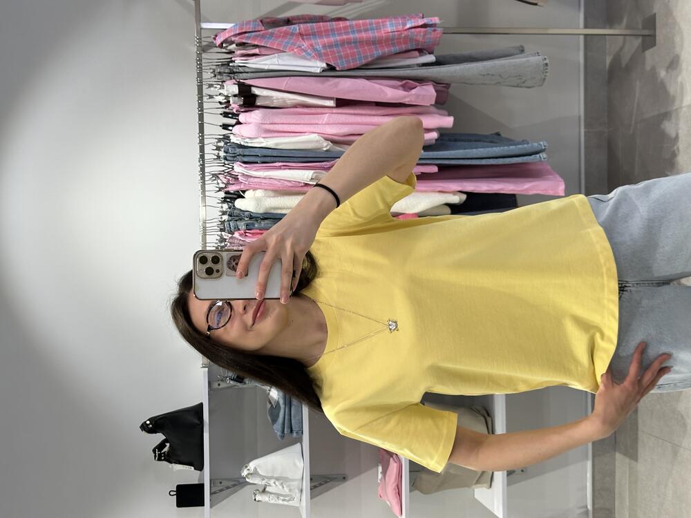 Футболка 30312 оверсайз жовта