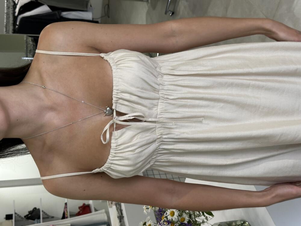 Сукня 1195\43 льон віскоза світлий беж, XS