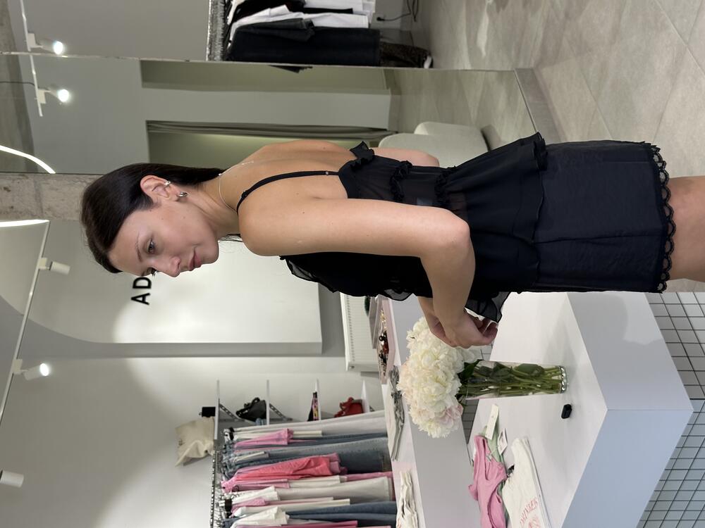 Топ Жасмин шифон чорний, XS