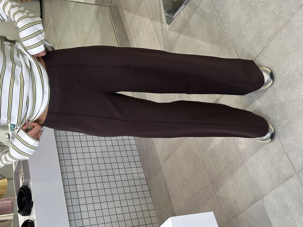 Брюки італійський трикотаж палаццо 1143/36-4 темний шоколад, XS