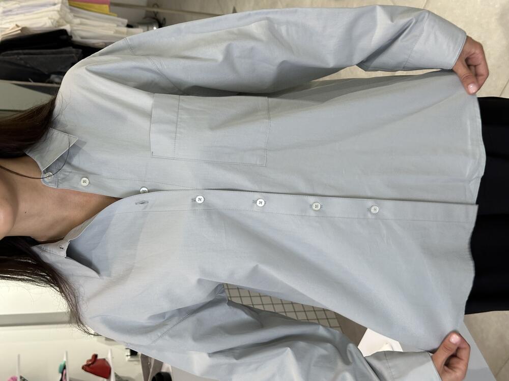 Сорочка з кишенею 1090/23-2 попелястий, S