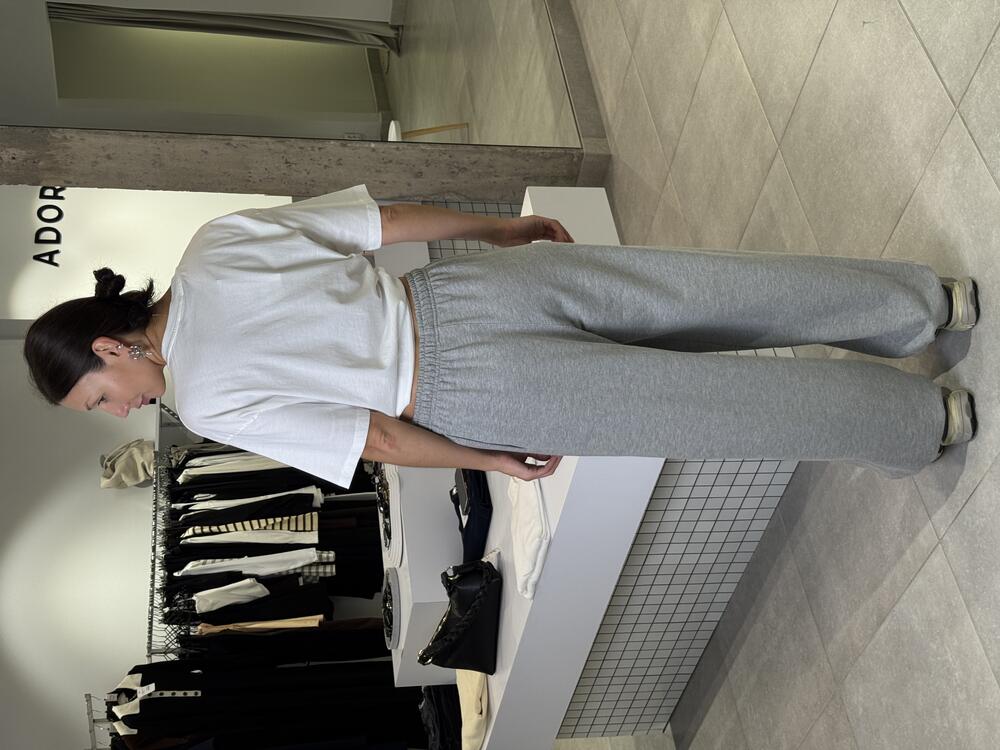 Брюки трьохнитка 1216/30-1 темно сірий меланж, S