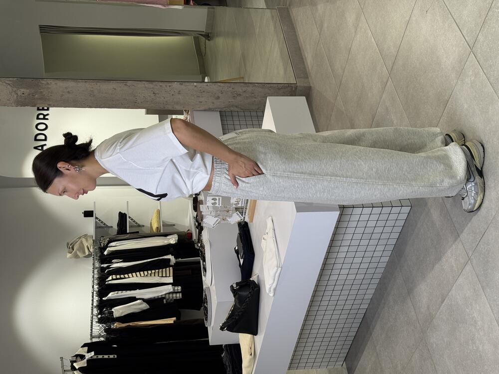 Брюки трьохнитка 1216/30-1 меланж-оливка, M