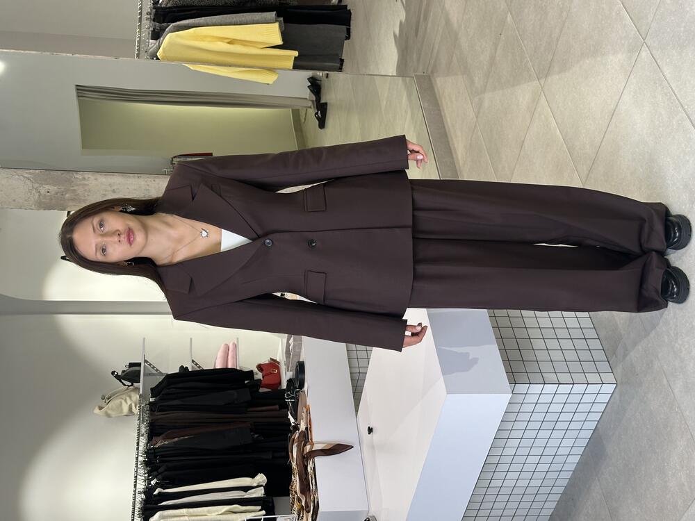 Брюки Беатріс костюмка 298_113 темний шоколад, XS