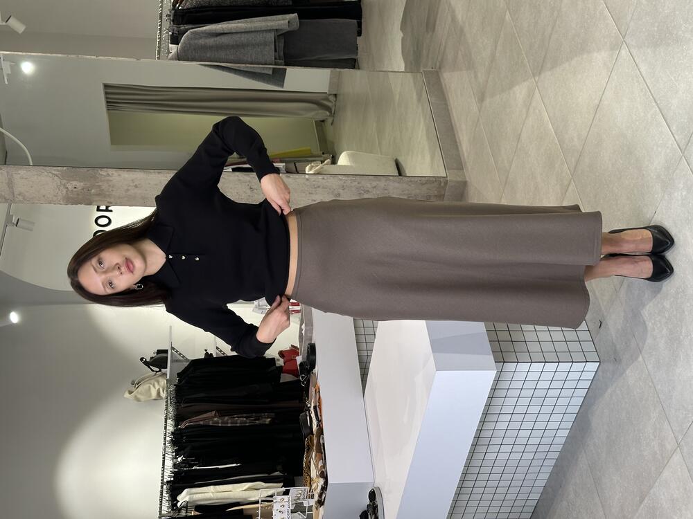 Спідниця костюмка сіро-коричневий, XS