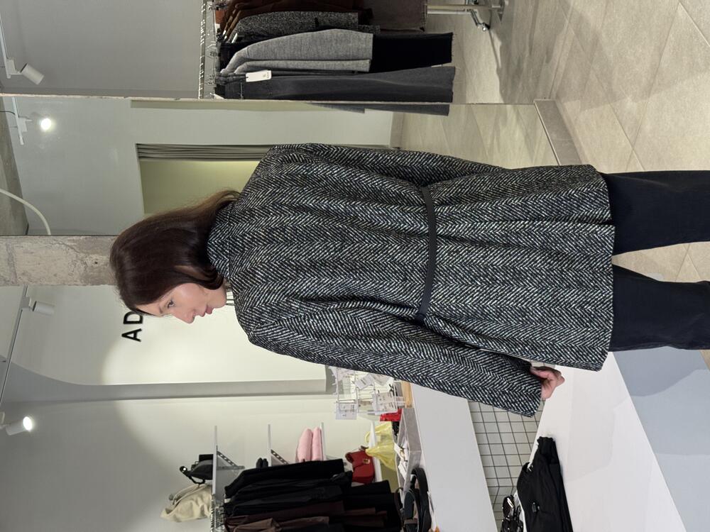 Жакет-пальто з поясом в комплекті чорний, M