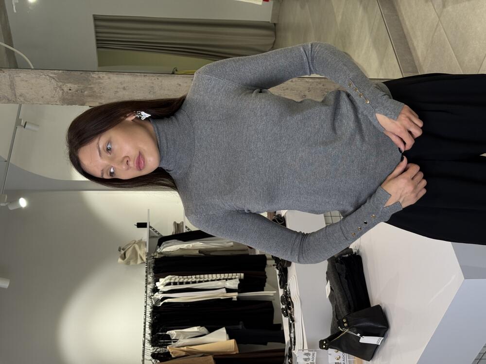 Лонг 1268 база з горловиною трикотаж сірий, one size