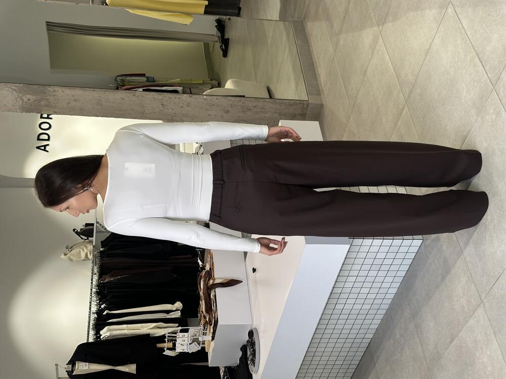 Брюки Беатріс костюмка 298_113 темний шоколад, XS