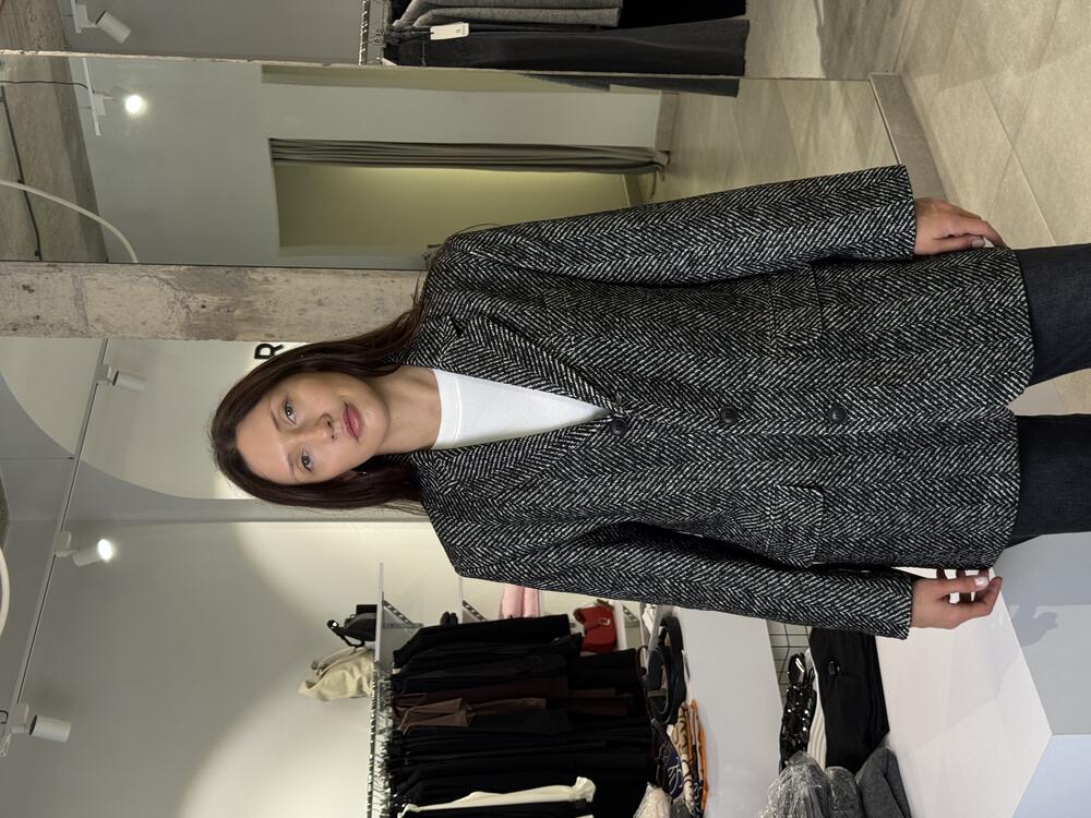 Жакет-пальто з поясом в комплекті чорний, M