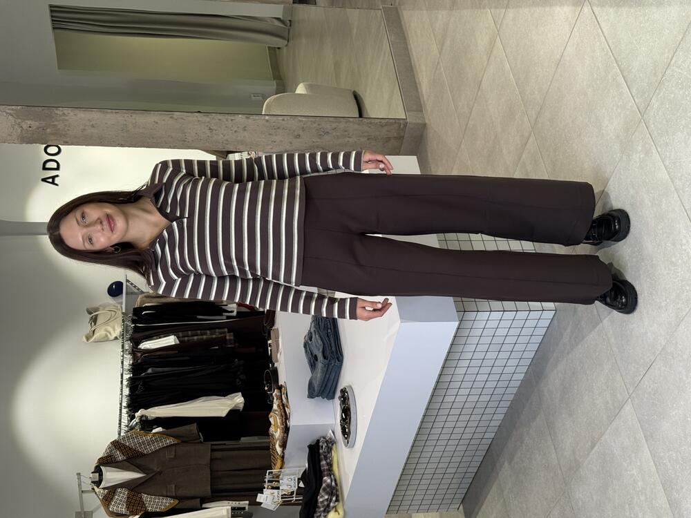 Лонгслів інтерлок полоска 1211\11-1 шоколад