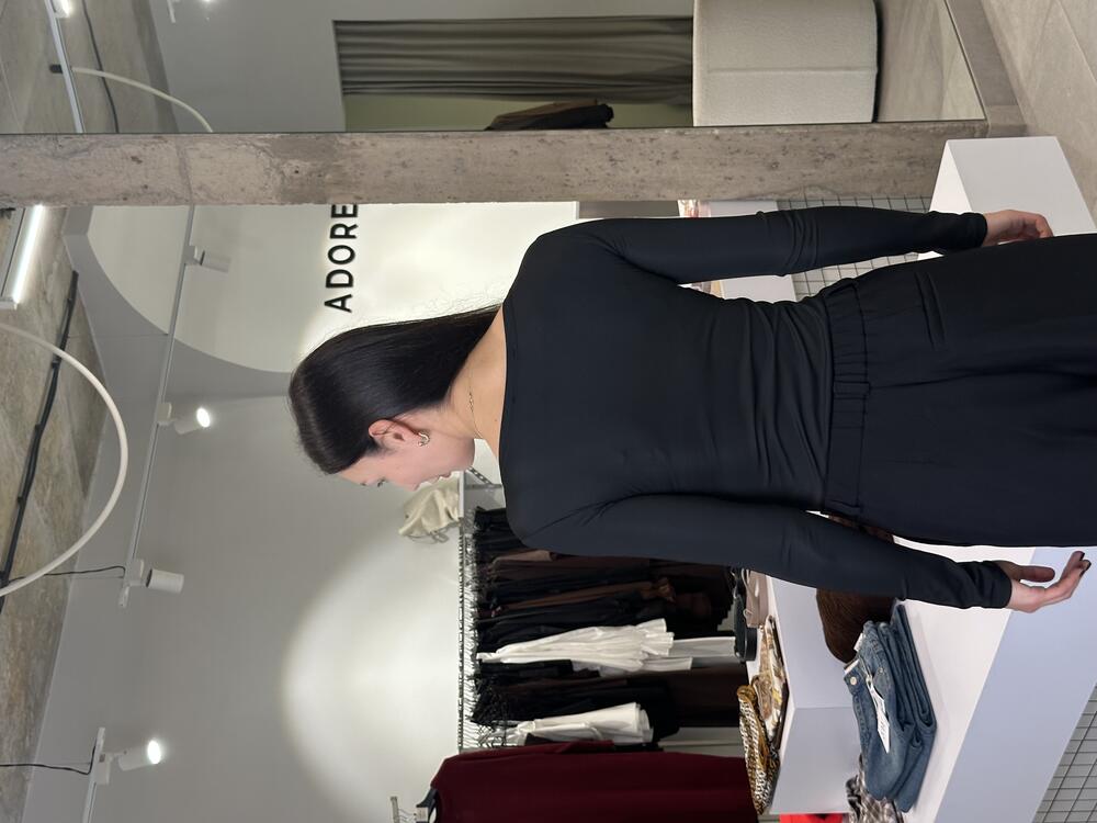 Боді гладкий з квадратним вирізом чорний, S