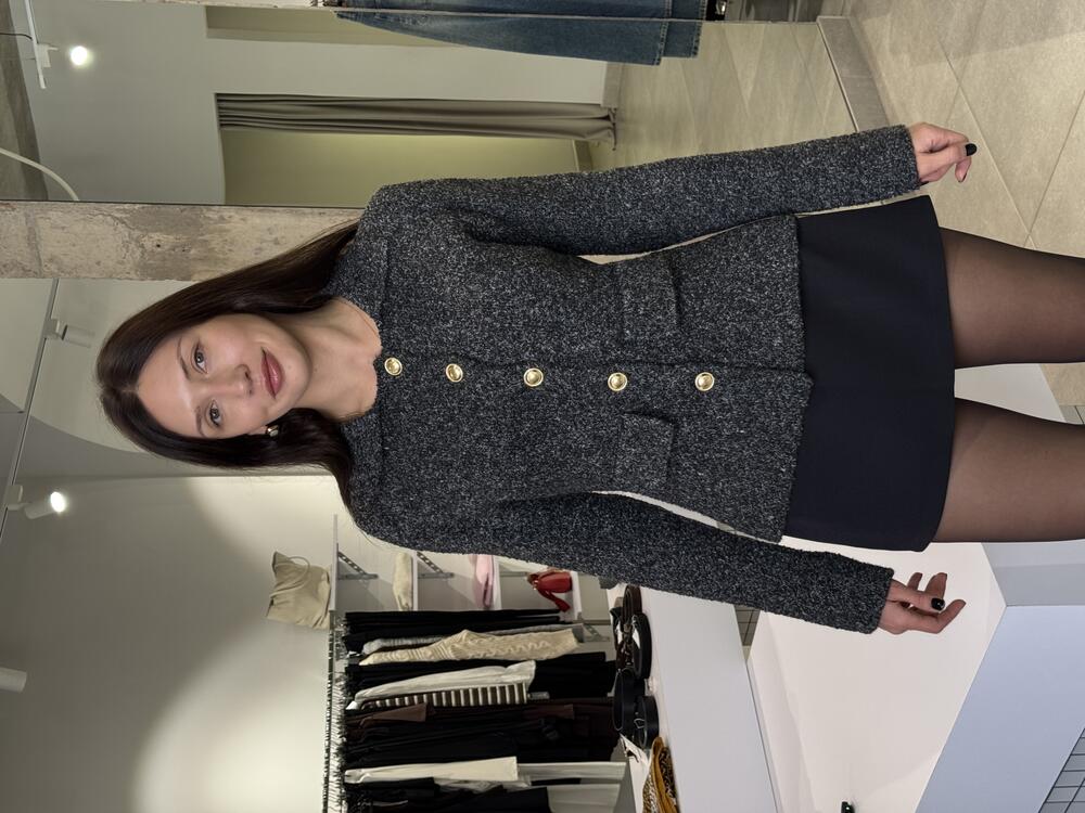 Приталений кардиган з гудзиками сірий