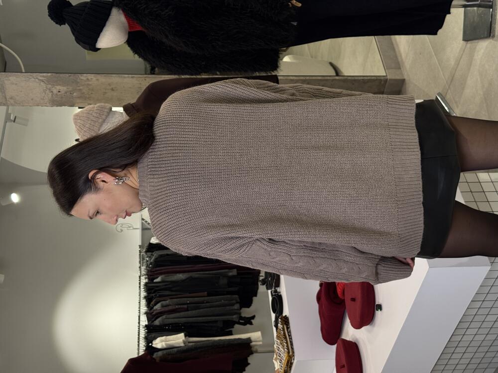 Светр вільного крою косичка капучіно, one size