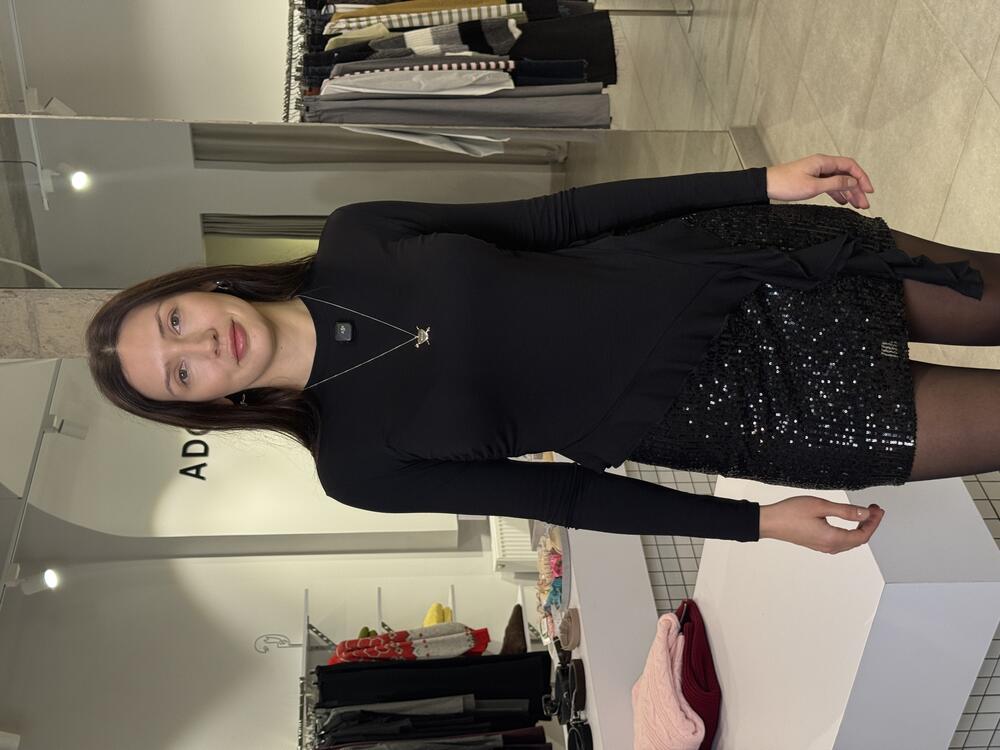 Лонг з воланами чорний