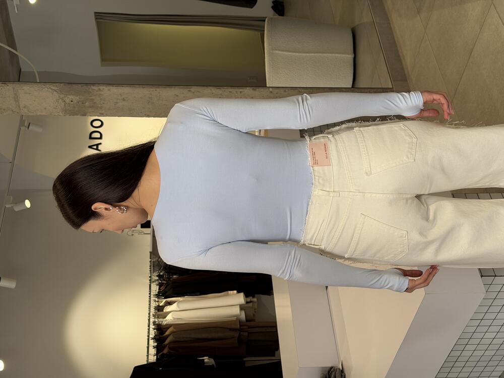 Лонгслів базавий на пальчик блакитний, S