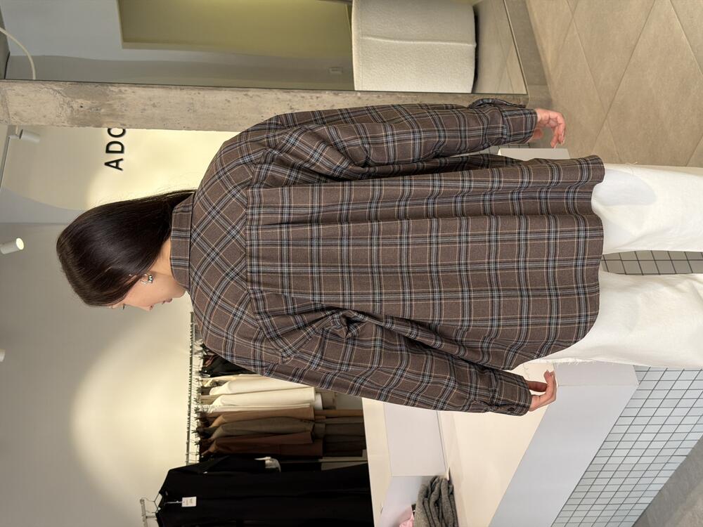 Сорочка в клітинку 2226 шоколад+сірий, M